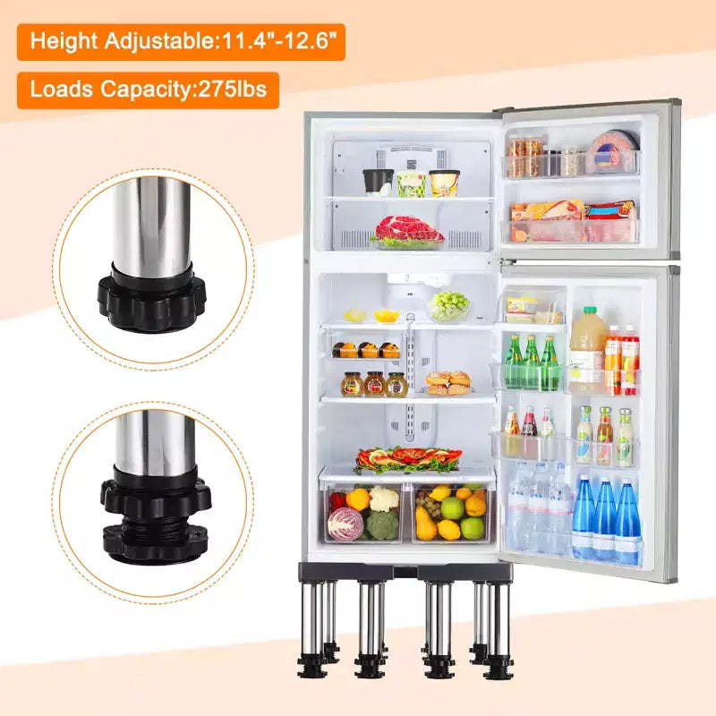 Unique Bargains 8 pieds solides Support de mini-réfrigérateur multifonctionnel et réglable