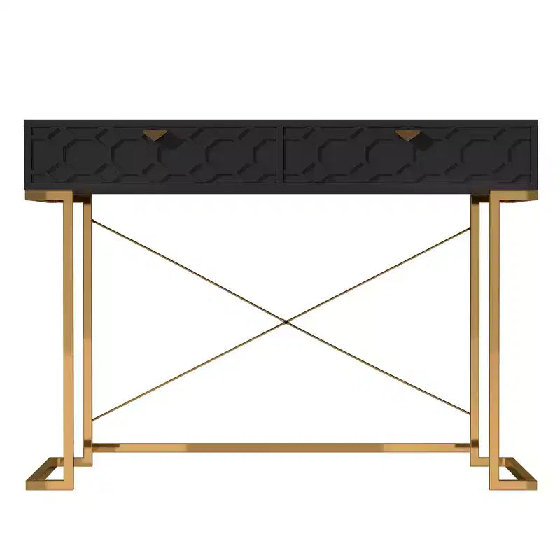 CLIHOME 42-in Modern/Contemporary Console Table, Writing Desk with 2 Drawers