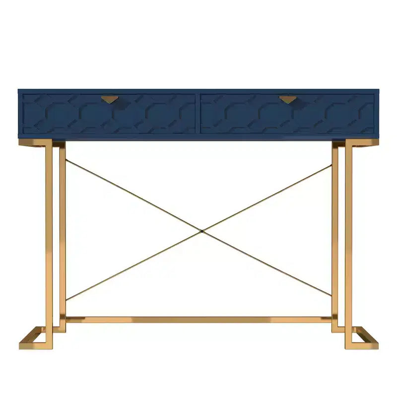 CLIHOME Table console/Bureau de 42 po moderne/contemporain avec 2 tiroirs