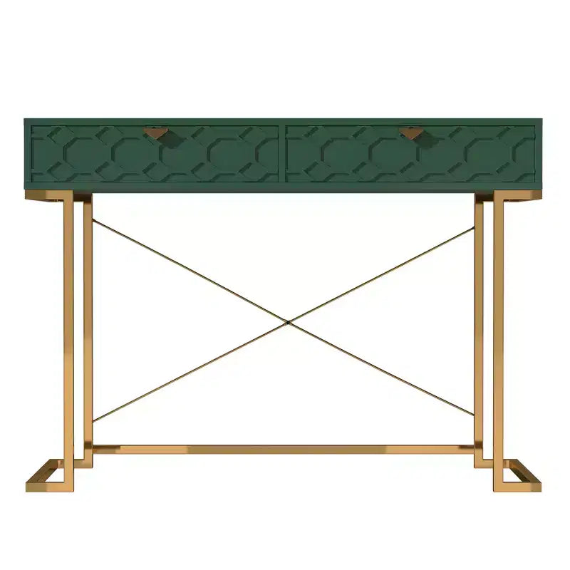 CLIHOME Table console/Bureau de 42 po moderne/contemporain avec 2 tiroirs