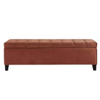 TUYOHW 50 Banc Ottoman en Boucle Texturée, Design Rectangulaire avec Couvercle Charnière pour Sièges Rangement Caché pour Salon
