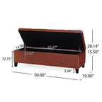 TUYOHW 50 Banc Ottoman en Boucle Texturée, Design Rectangulaire avec Couvercle Charnière pour Sièges Rangement Caché pour Salon