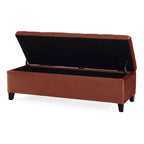 TUYOHW 50 Banc Ottoman en Boucle Texturée, Design Rectangulaire avec Couvercle Charnière pour Sièges Rangement Caché pour Salon