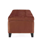 TUYOHW 50 Banc Ottoman en Boucle Texturée, Design Rectangulaire avec Couvercle Charnière pour Sièges Rangement Caché pour Salon
