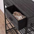 Meuble de rangement à chaussures peu encombrant, étagères à 4 niveaux + 2 tiroirs, meuble de rangement de 80 cm de large pour entrée avec crochets, design moderne