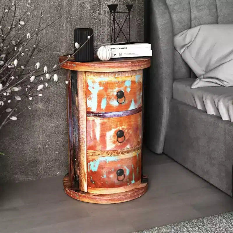 vidaXL Storage Cabinet Multicolored Reclaimed solid wood, Iron Small