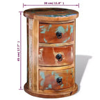 vidaXL Storage Cabinet Multicolored Reclaimed solid wood, Iron Small