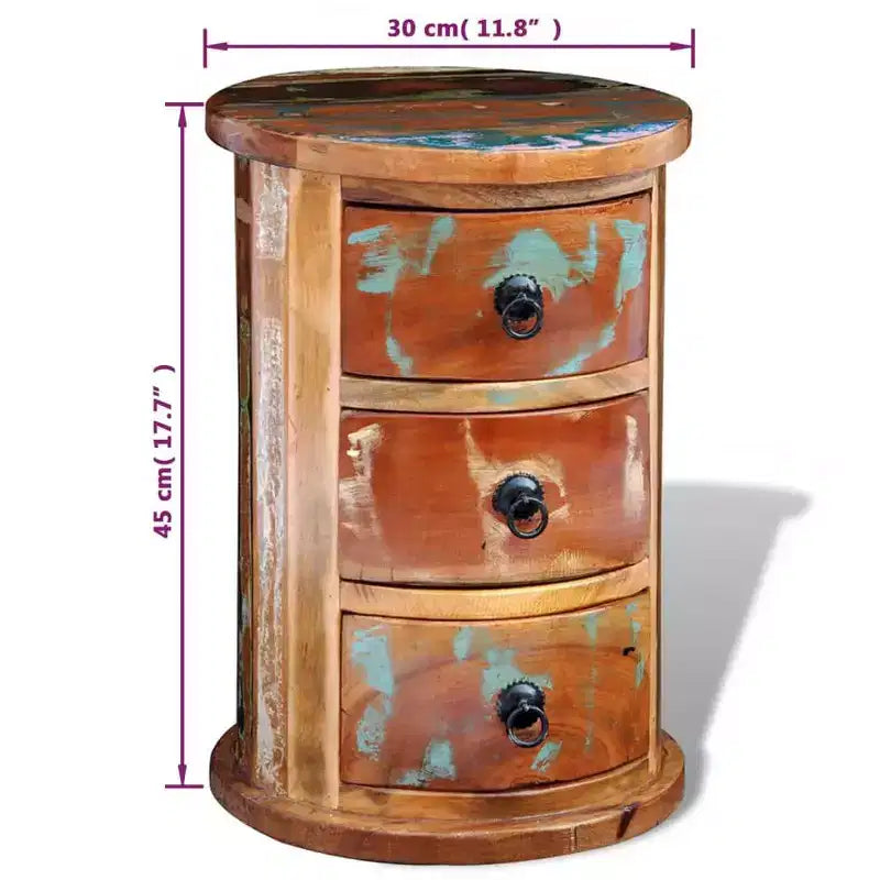 vidaXL Storage Cabinet Multicolored Reclaimed solid wood, Iron Small