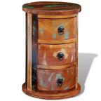 vidaXL Storage Cabinet Multicolored Reclaimed solid wood, Iron Small