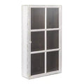 Storied Home Antique White Wood Wall Cabinet with 3 Shelves