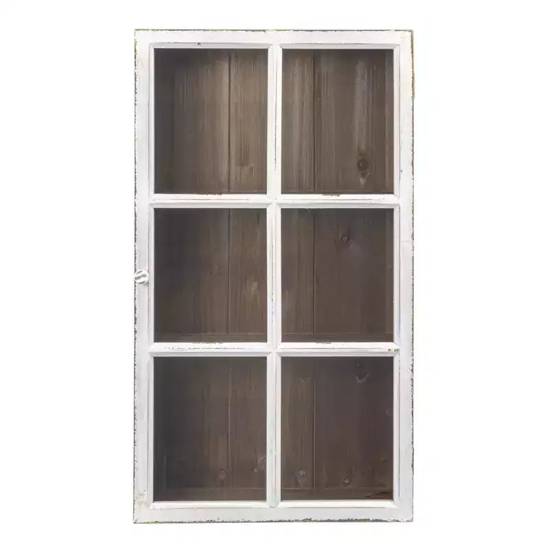 Storied Home Armoire murale en bois blanc antique avec 3 étagères