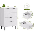 Commode à 5 tiroirs cannelés ondulés pour chambre à coucher, commode moderne en bois avec tiroirs larges, organisateur de commode de placard