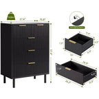 Commode à 5 tiroirs cannelés ondulés pour chambre à coucher, commode moderne en bois avec tiroirs larges, organisateur de commode de placard