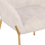 LeisureMod Zaire Chaise de salle à manger moderne, Chaise d'appoint rembourrée avec pieds en fer doré, Chaise d'appoint élégante pour salle à manger ou cuisine, Lot de 2
