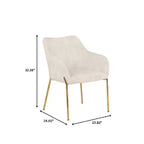 LeisureMod Zaire Chaise de salle à manger moderne, Chaise d'appoint rembourrée avec pieds en fer doré, Chaise d'appoint élégante pour salle à manger ou cuisine, Lot de 2