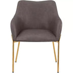 LeisureMod Zaire Chaise de salle à manger moderne, Chaise d'appoint rembourrée avec pieds en fer doré, Chaise d'appoint élégante pour salle à manger ou cuisine, Lot de 2