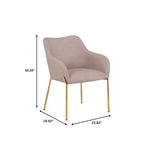 LeisureMod Zaire Chaise de salle à manger moderne, Chaise d'appoint rembourrée avec pieds en fer doré, Chaise d'appoint élégante pour salle à manger ou cuisine, Lot de 2