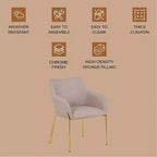 LeisureMod Zaire Chaise de salle à manger moderne, Chaise d'appoint rembourrée avec pieds en fer doré, Chaise d'appoint élégante pour salle à manger ou cuisine, Lot de 2
