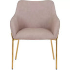 LeisureMod Zaire Chaise de salle à manger moderne, Chaise d'appoint rembourrée avec pieds en fer doré, Chaise d'appoint élégante pour salle à manger ou cuisine, Lot de 2