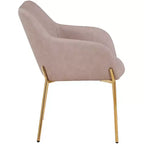 LeisureMod Zaire Chaise de salle à manger moderne, Chaise d'appoint rembourrée avec pieds en fer doré, Chaise d'appoint élégante pour salle à manger ou cuisine, Lot de 2