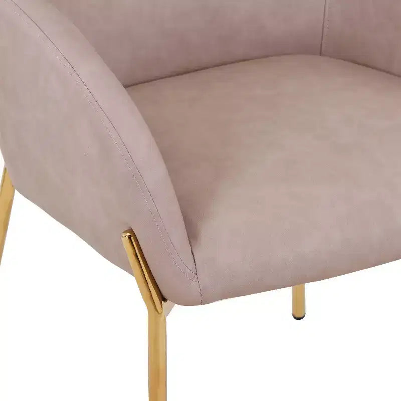 LeisureMod Zaire Chaise de salle à manger moderne, Chaise d'appoint rembourrée avec pieds en fer doré, Chaise d'appoint élégante pour salle à manger ou cuisine, Lot de 2