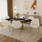 LeisureMod Zaire Chaise de salle à manger moderne, Chaise d'appoint rembourrée avec pieds en fer doré, Chaise d'appoint élégante pour salle à manger ou cuisine, Lot de 2