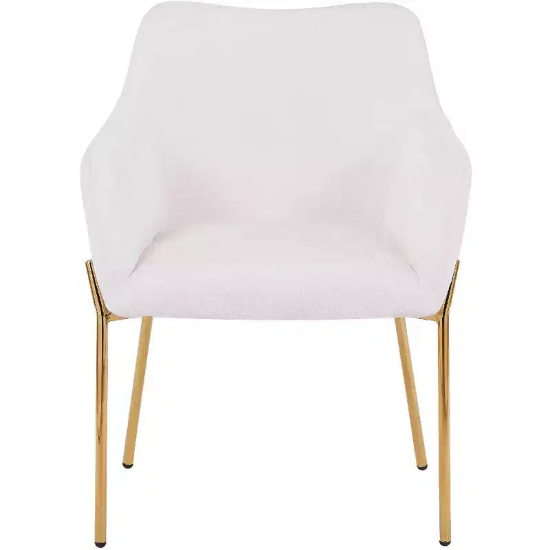 LeisureMod Zaire Chaise de salle à manger moderne, Chaise d'appoint rembourrée avec pieds en fer doré, Chaise d'appoint élégante pour salle à manger ou cuisine, Lot de 2