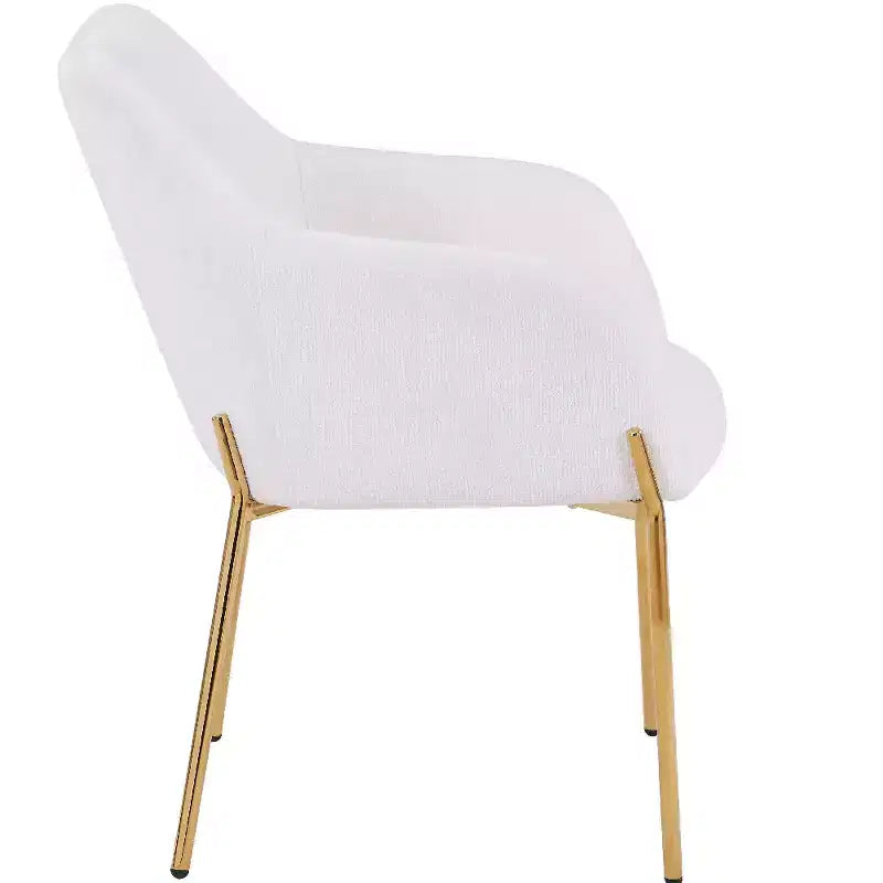 LeisureMod Zaire Chaise de salle à manger moderne, Chaise d'appoint rembourrée avec pieds en fer doré, Chaise d'appoint élégante pour salle à manger ou cuisine, Lot de 2