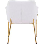 LeisureMod Zaire Chaise de salle à manger moderne, Chaise d'appoint rembourrée avec pieds en fer doré, Chaise d'appoint élégante pour salle à manger ou cuisine, Lot de 2
