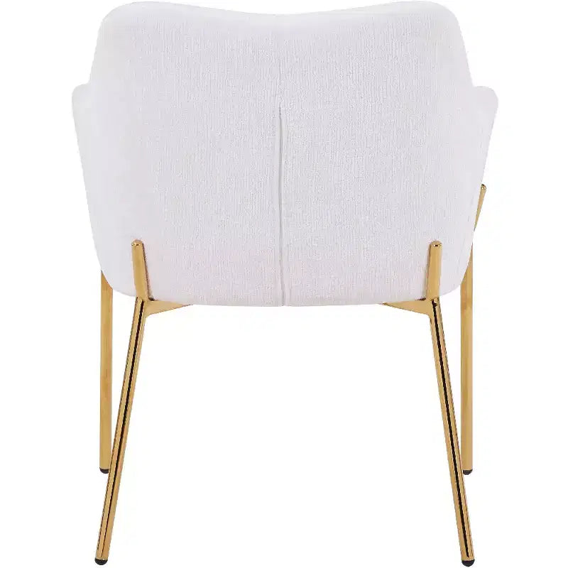 LeisureMod Zaire Chaise de salle à manger moderne, Chaise d'appoint rembourrée avec pieds en fer doré, Chaise d'appoint élégante pour salle à manger ou cuisine, Lot de 2