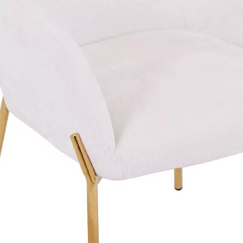 LeisureMod Zaire Chaise de salle à manger moderne, Chaise d'appoint rembourrée avec pieds en fer doré, Chaise d'appoint élégante pour salle à manger ou cuisine, Lot de 2