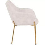 LeisureMod Zaire Chaise de salle à manger moderne, Chaise d'appoint rembourrée avec pieds en fer doré, Chaise d'appoint élégante pour salle à manger ou cuisine, Lot de 2