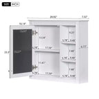 Meuble de salle de bain mural gris de 30x28 pouces avec miroir et 3 étagères ouvertes