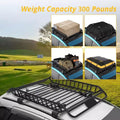 Roof Rack Basket, 63''x43''x6.3'' Heavy Duty Steel Cargo Carrier - 165LBS Load Capacity for SUV, Truck, Cars