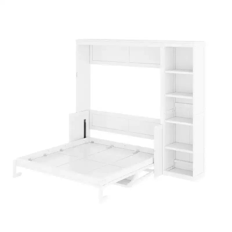Lit escamotable Merax avec bureau rabattable et étagères