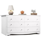 DEXYLLO Commode de Rangement Moderne à 6 Tiroirs, Grande Commode en Bois pour Chambre ou Salon, Meuble de Rangement Long, Armoire Blanche de 150 cm