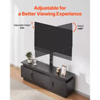 Meuble TV VEVOR 60 po avec support pour téléviseurs jusqu'à 75 po, centre de divertissement avec prise de courant, hauteur réglable, noir