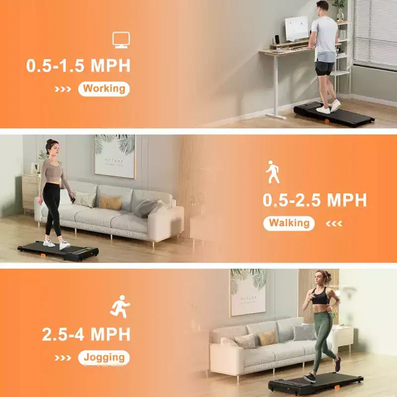 Tapis de course Costway 2,5 CV sous le bureau avec télécommande, écran LED et 12 programmes prédéfinis