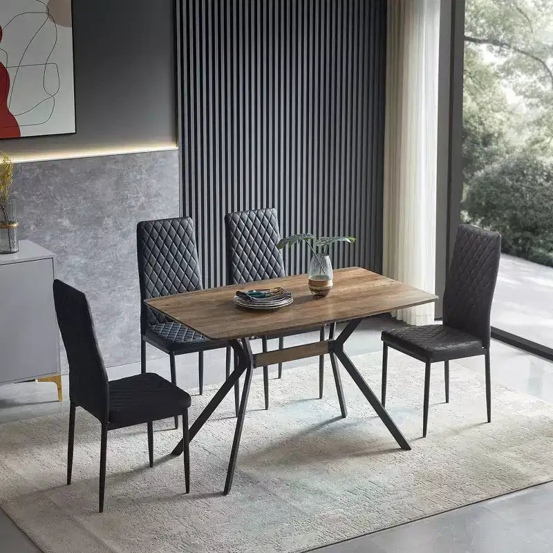 Table de salle à manger en bois moderne et minimaliste Okak pour cuisine et salle à manger
