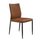 Armen Living,Upholstered Dining Chair in Brown Faux Leather with Black- Set of 2