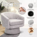 Fauteuil pivotant, fauteuil de lecture pivotant en chenille à 360°, fauteuil de salon moderne avec espace de rangement pour salon et chambre à coucher