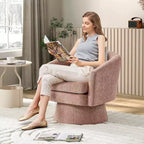 Fauteuil pivotant, fauteuil de lecture pivotant en chenille à 360°, fauteuil de salon moderne avec espace de rangement pour salon et chambre à coucher