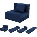 Matelas de canapé pliant Acekool, fauteuil-lit convertible en mousse à mémoire de forme avec oreiller, futon de sol en lin, taille unique pour salon