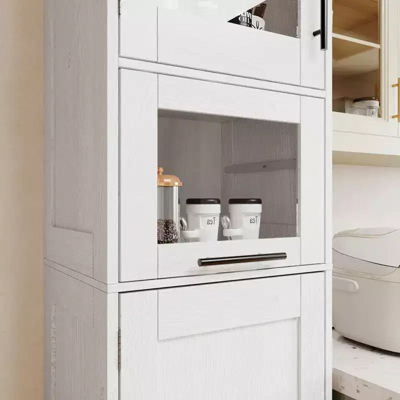 Élément de rangement haut et étroit de 170 cm avec portes vitrées et étagère réglable, armoire autoportante étroite