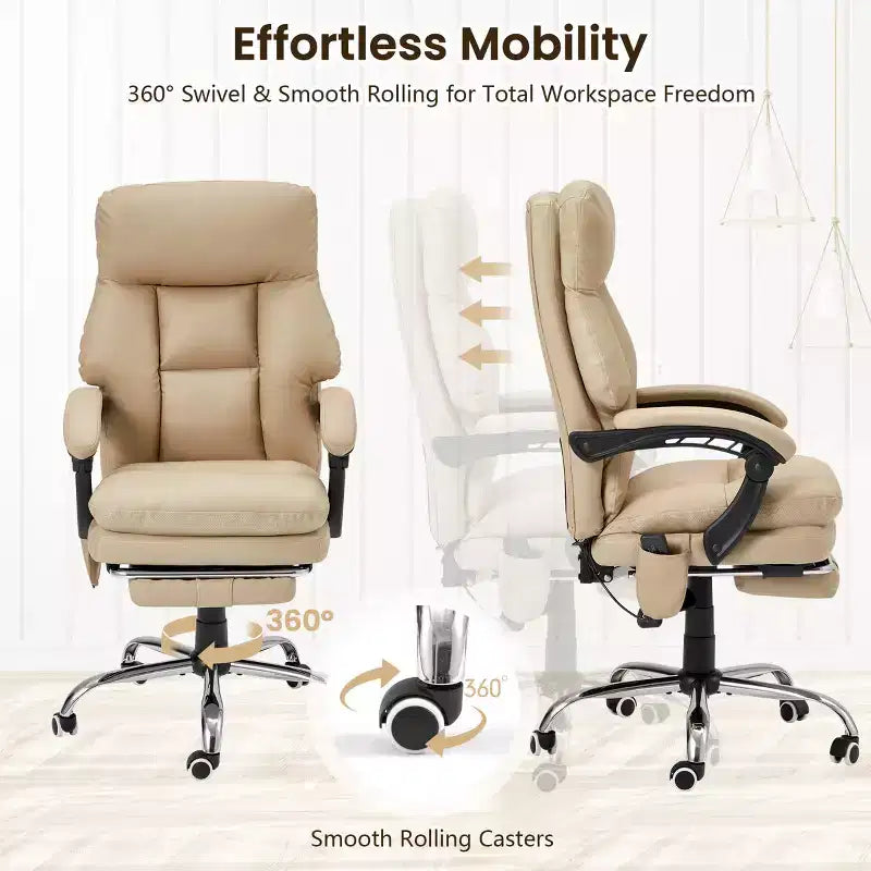 Chaise de bureau EROMMY avec 6 points de vibration, réglable en hauteur et en inclinaison