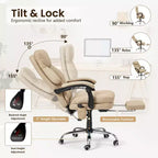 Chaise de bureau EROMMY avec 6 points de vibration, réglable en hauteur et en inclinaison