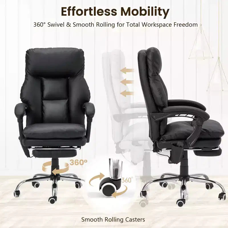 Chaise de bureau EROMMY avec 6 points de vibration, réglable en hauteur et en inclinaison