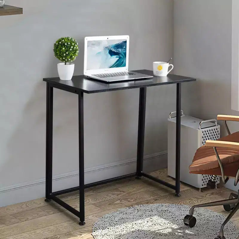 Bureau d'ordinateur simple pliant en métal noir Karl Home