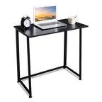 Bureau d'ordinateur simple pliant en métal noir Karl Home