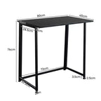Bureau d'ordinateur simple pliant en métal noir Karl Home